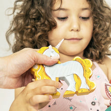 Load image into Gallery viewer, Wooden Caterpillar Unicorn