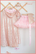 Load image into Gallery viewer, Petticoat Princess Rose Gold Sequin 4 Piece Cape Set
