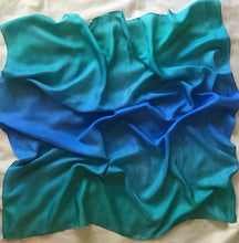 Load image into Gallery viewer, Playsilks- Blended Green Blue 90cm
