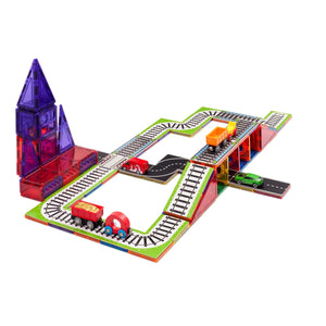 Learn & Grow Toys - Magnetic Tile Topper - Train Track Pack (36 Piece)