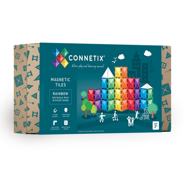 Connetix Rainbow Rectangle Pack 18 pc NEW