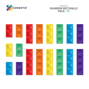 Connetix Rainbow Rectangle Pack 18 pc NEW