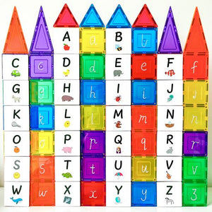 Learn & Grow Toys - Magnetic Tile Topper - Alphabet Upper Case Pack (40 Piece)