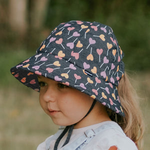 Kids Ponytail Bucket Sun Hat - Lollipop 1-2 yr & 2-3 yr