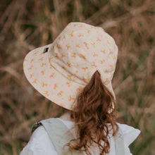 Load image into Gallery viewer, Kids Ponytail Bucket Sun Hat - Butterfly 2-3 yrs