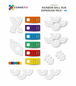 Connetix Ball Run Expansion Rainbow 66 Piece Pack
