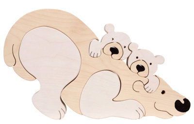 Fauna Polar Bear & Cubs Fauna wooden puzzle 10 pieces