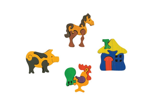 Fauna Farm wooden mini puzzle set