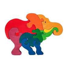 Load image into Gallery viewer, Fauna Elephant wooden puzzle