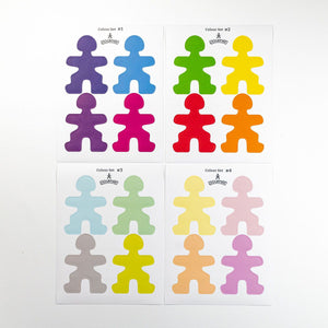 Flockmen Coloured Sticker Set 16 Colours