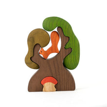 Load image into Gallery viewer, Mikheev Wooden Tree, Squirrel and mushroom puzzle