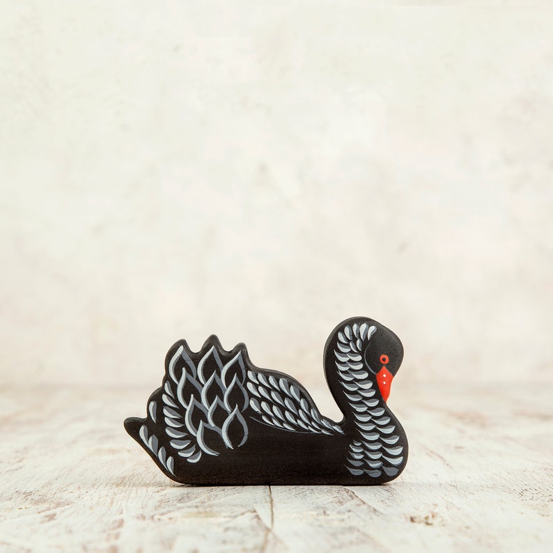 Wooden Caterpillar Australian Black Swan