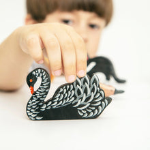 Load image into Gallery viewer, Wooden Caterpillar Australian Black Swan