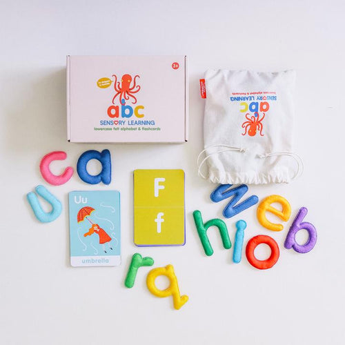 abc lowercase felt alphabet & flashcards