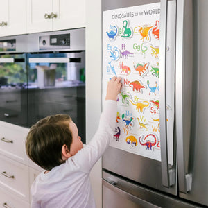 Magnetic Dinosaurs and Letters with Poster