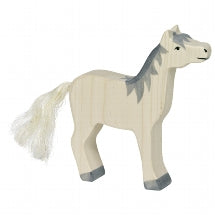 Holztiger Horse head raised grey mane