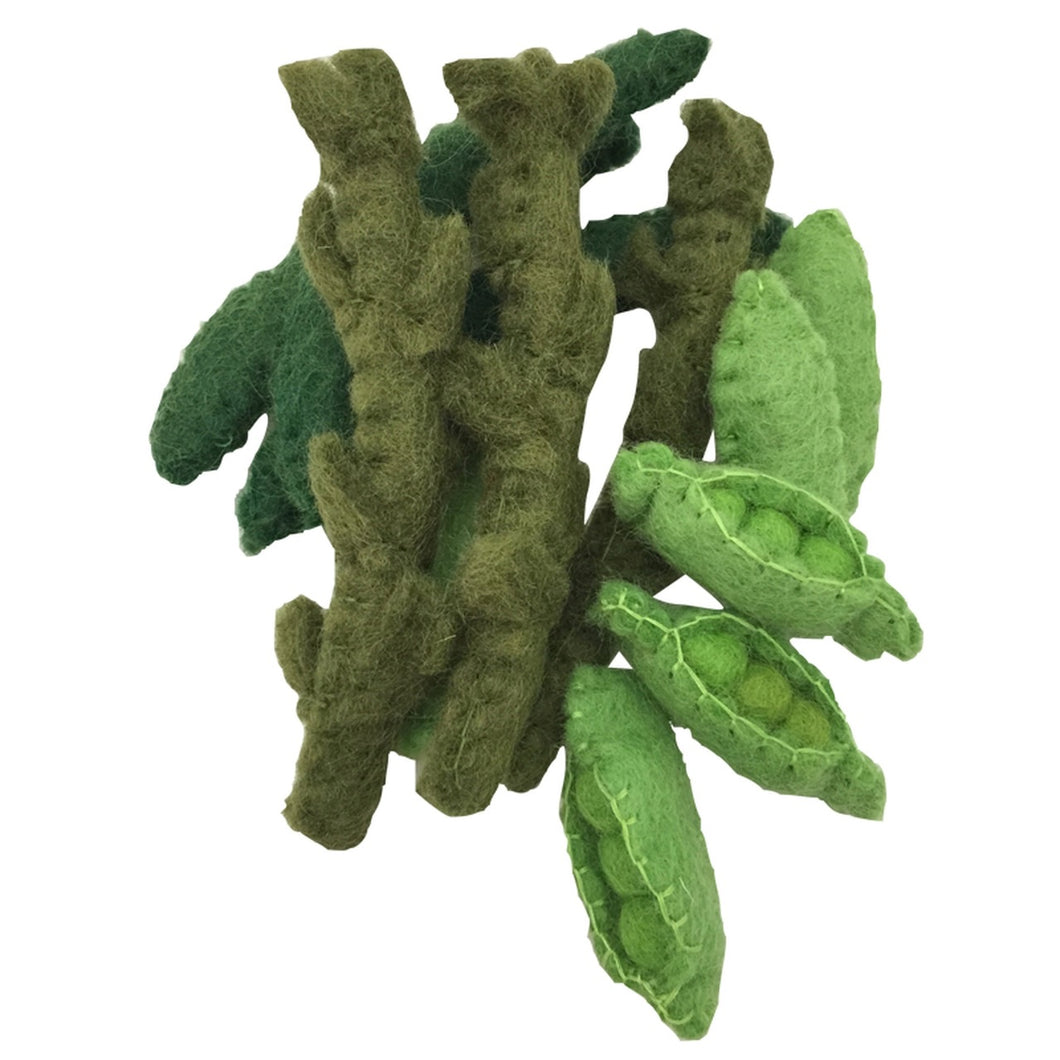 Papoose Fair Trade Felt Beans, Asparagus & Peas 12 Pieces
