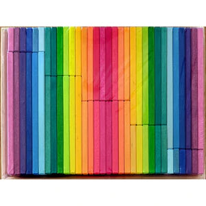 Gluckskafer Rainbow Building Slats in Tray 64 Pieces