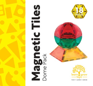 Learn & Grow Magnetic Tiles - Dome Pack (18 piece) NEW