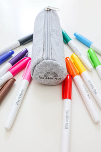 Felt Pencil Case with 12 Pens