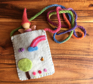 Felt Pouch with Fairy- Rainbow