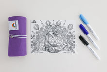 Load image into Gallery viewer, Mini - Peacock Mandala Reusable Scribble Mat