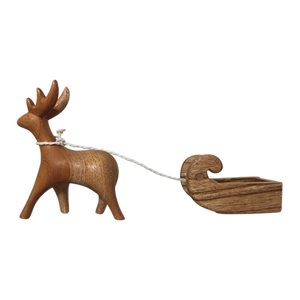 Papoose Wooden Reindeer and Sleigh