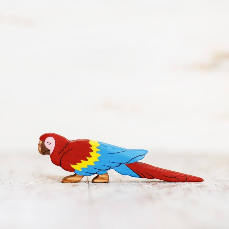 Wooden Caterpillar Ara Parrot